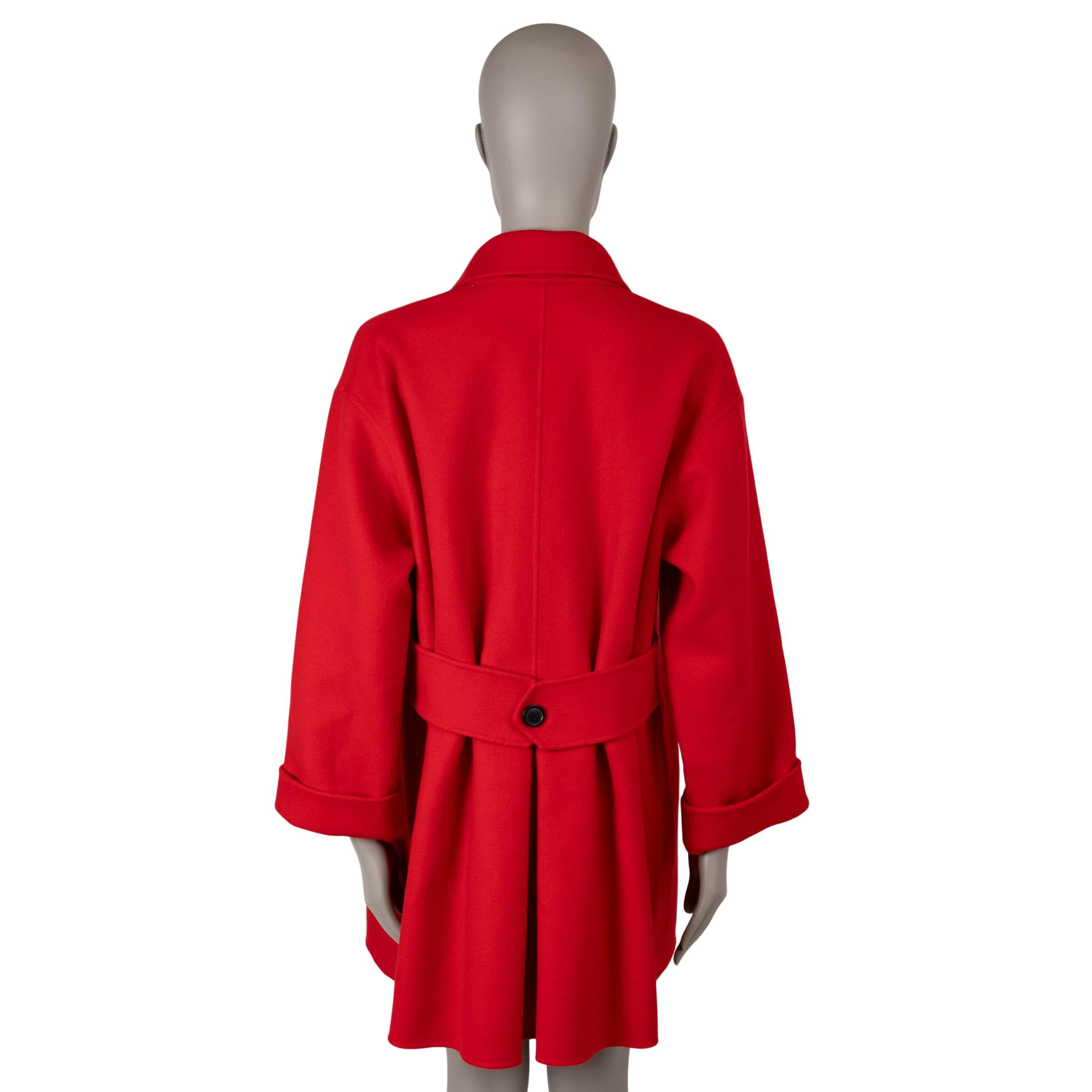 Red CHRISTIAN DIOR red cashmere 2018 DOUBLE BREASTED PEACOAT Coat Jacket 36 XS For Sale