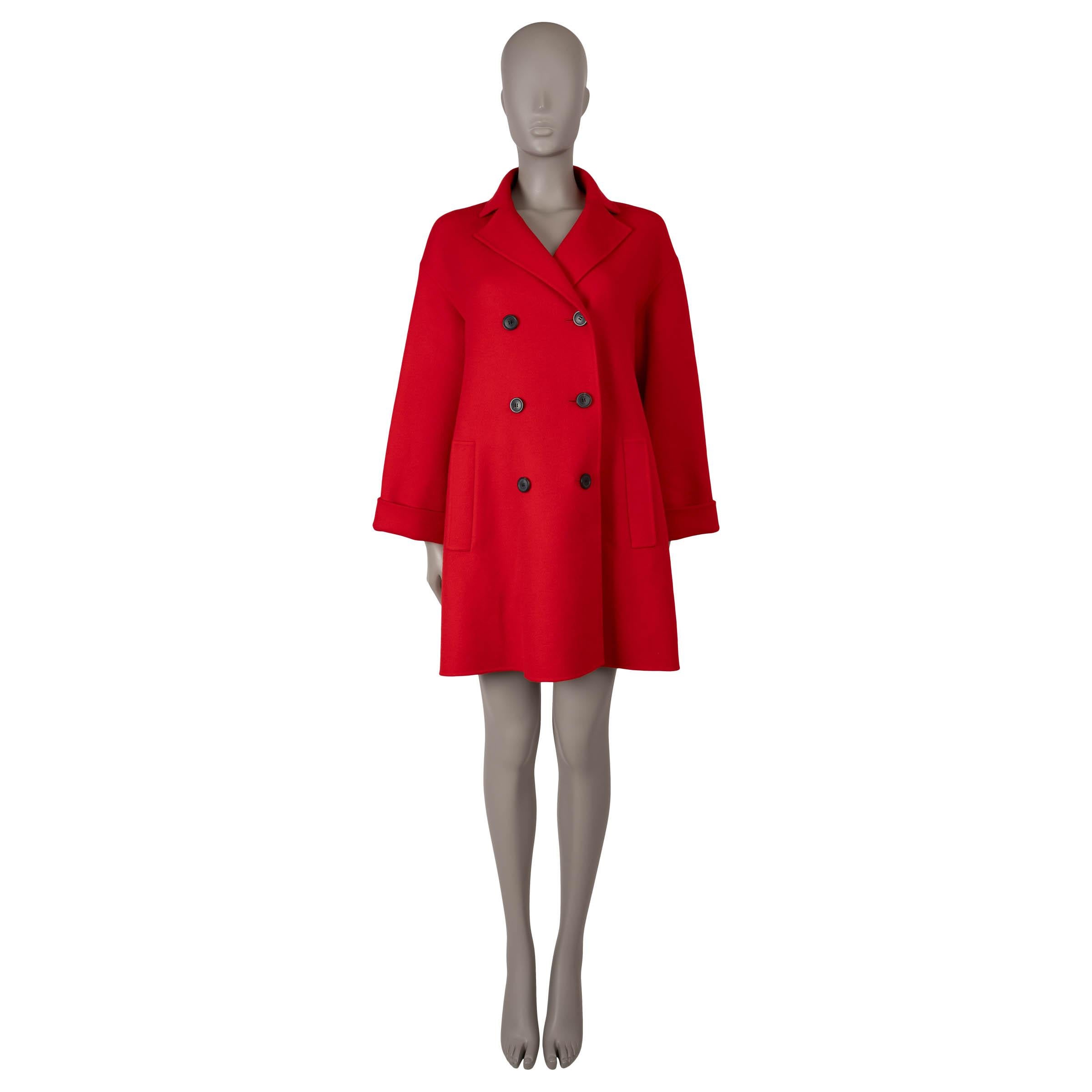 Women's CHRISTIAN DIOR red cashmere 2018 DOUBLE BREASTED PEACOAT Coat Jacket 36 XS For Sale