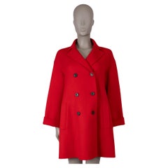 CHRISTIAN DIOR red cashmere 2018 DOUBLE BREASTED PEACOAT Coat Jacket 36 XS