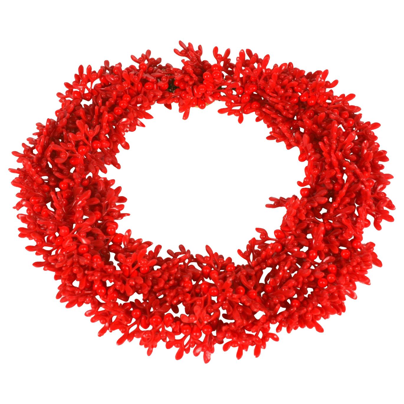 Christian Dior Red Coral Mistletoe Necklace