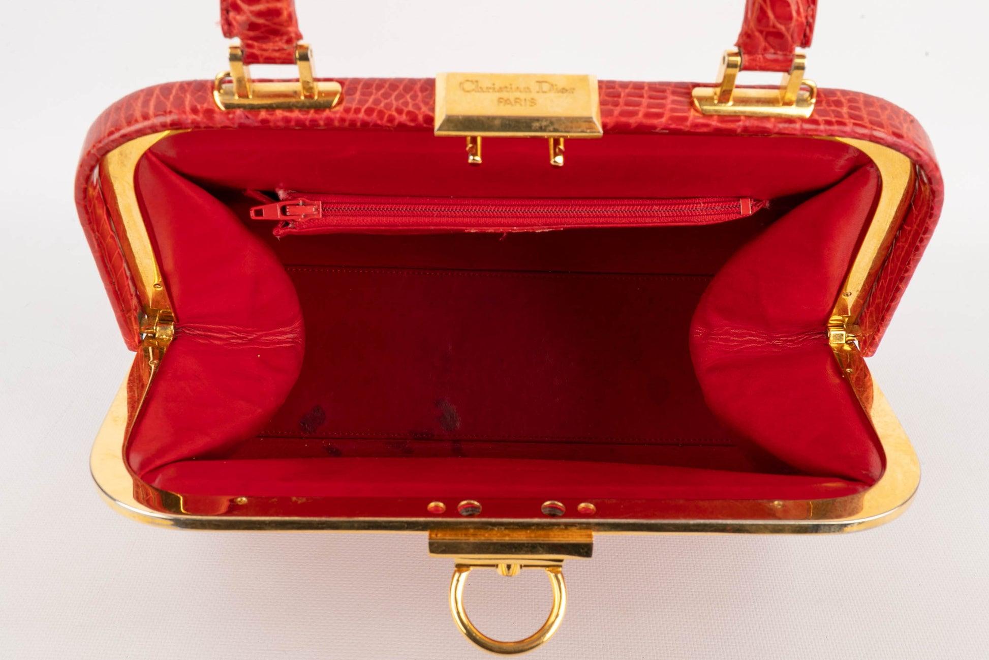 Christian Dior Red Crocodile Bag, 1993 7