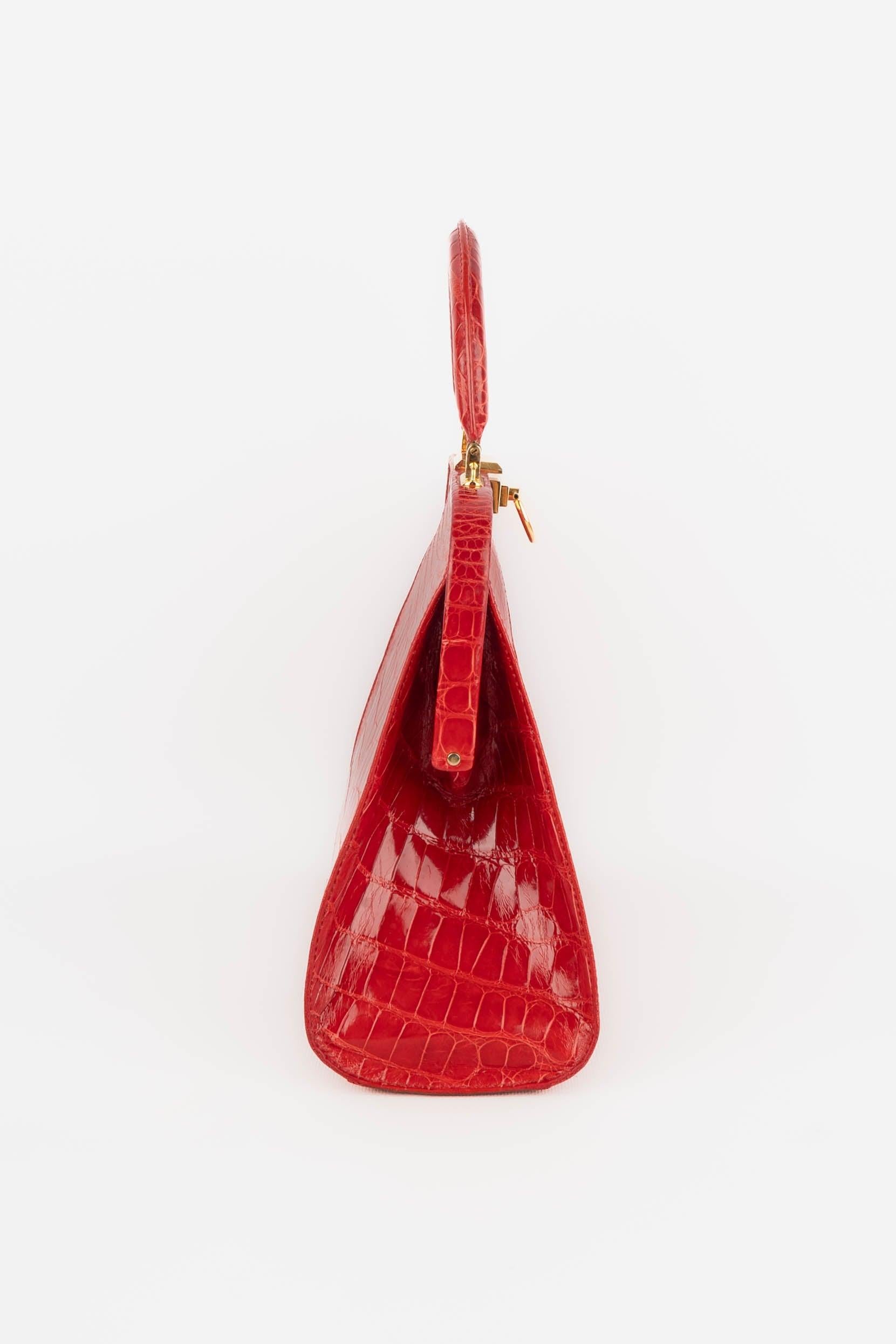 Women's Christian Dior Red Crocodile Bag, 1993