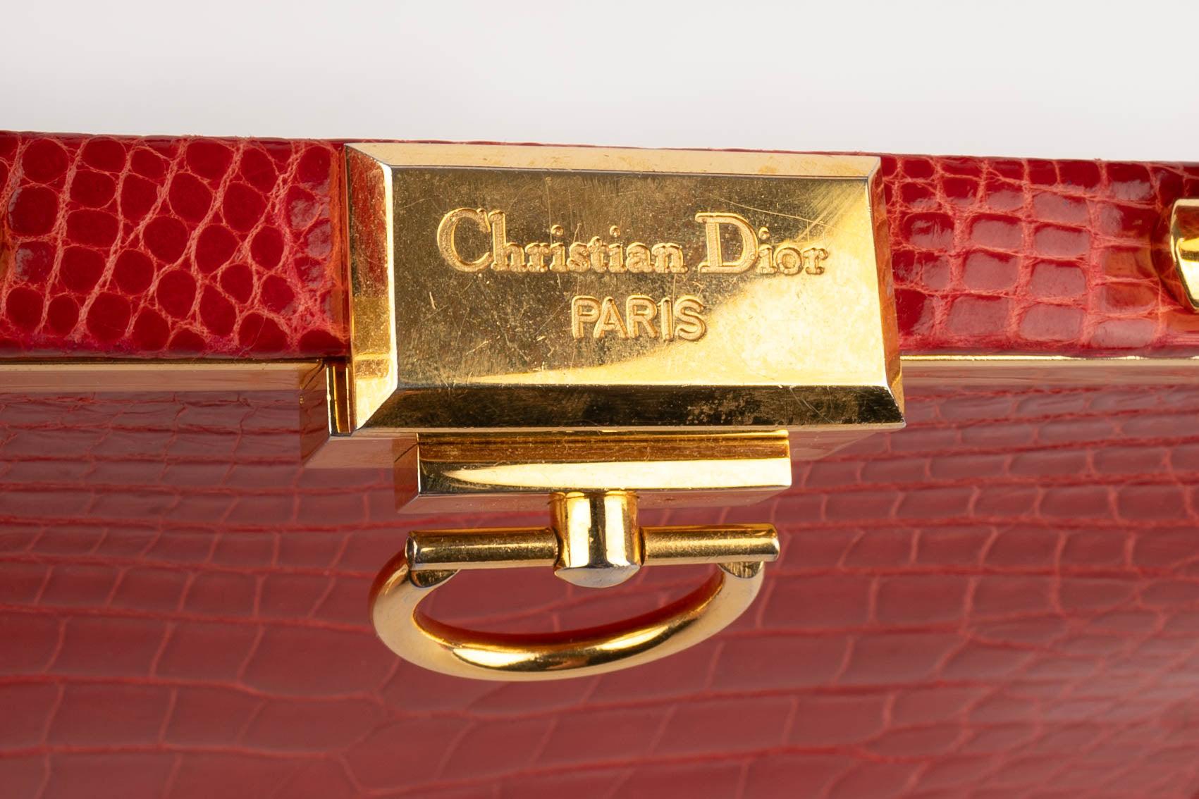 Christian Dior Red Crocodile Bag, 1993 4