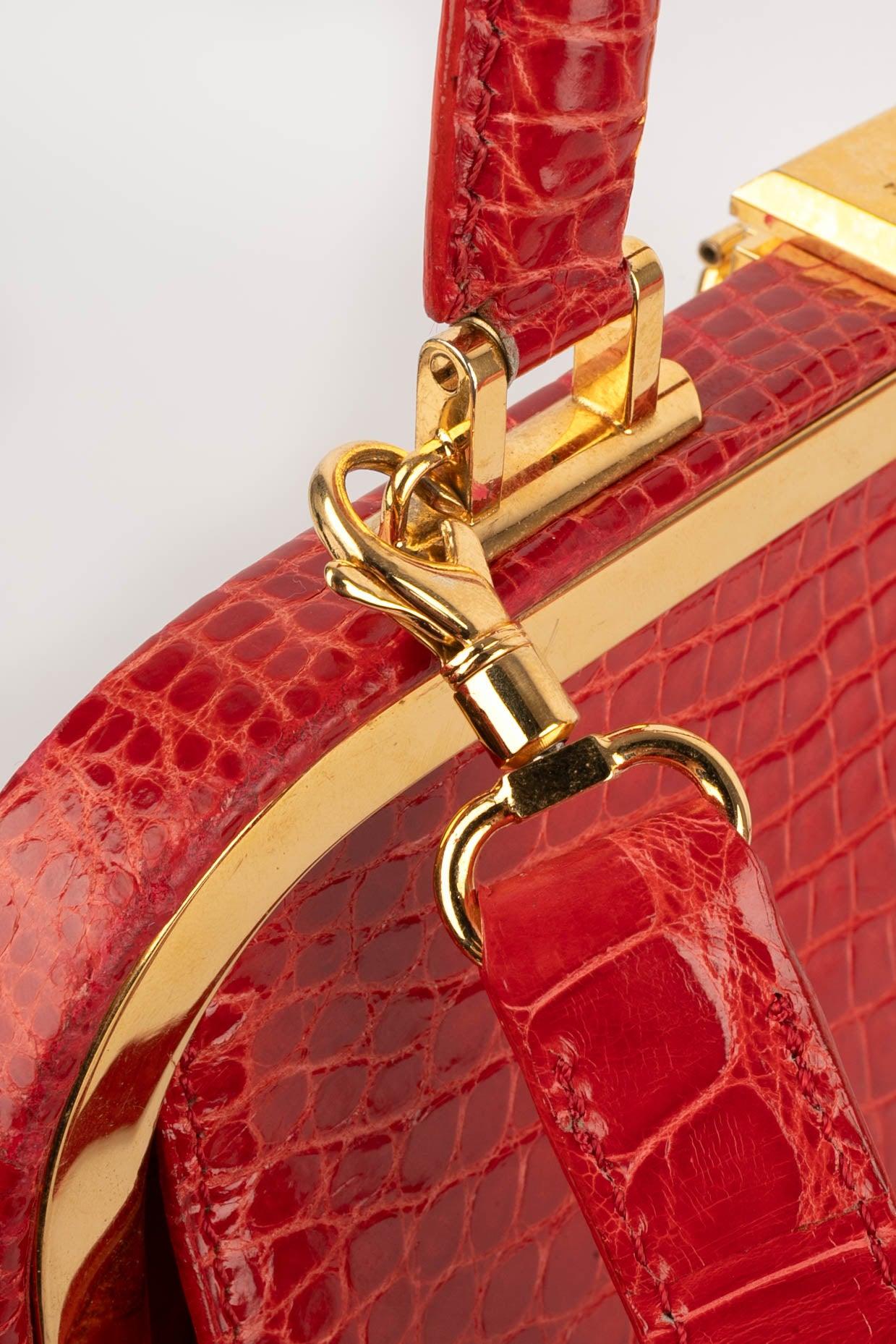Christian Dior Red Crocodile Bag, 1993 5