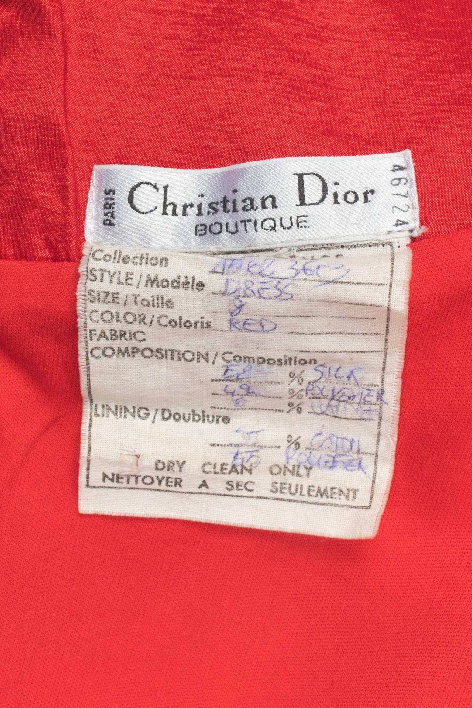 Abito rosso Christian Dior in vendita 1