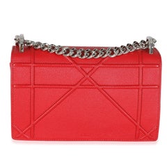 Christian Dior Red Grained Calfskin Small Diorama Flap Bag
