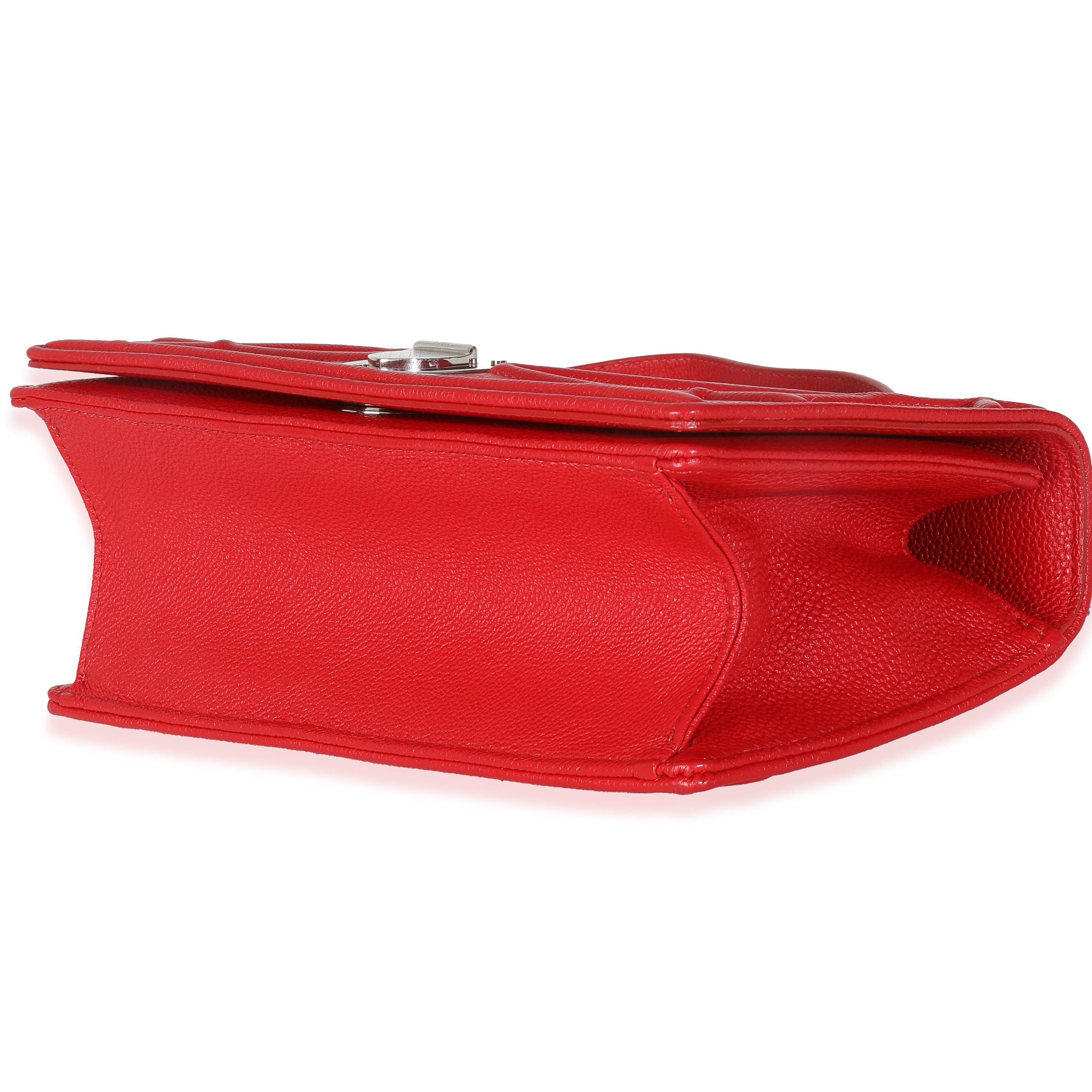 Christian Dior Borsa piccola con patta in pelle di vitello granulata rossa Diorama in vendita 2