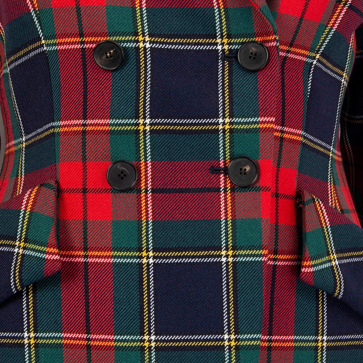 Gray CHRISTIAN DIOR red green wool 2019 TARTAN BAR Blazer Jacket 40 M