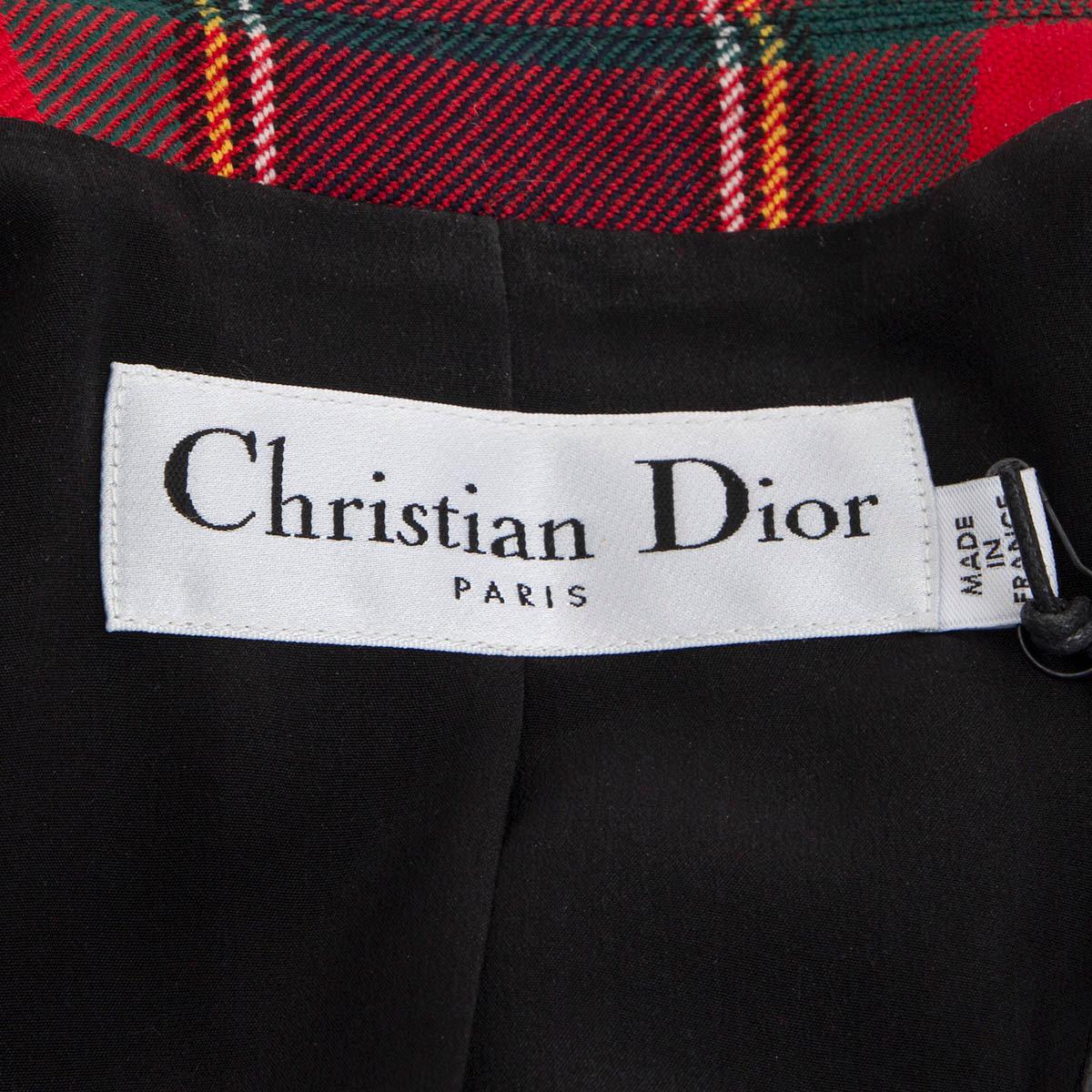 Women's CHRISTIAN DIOR red green wool 2019 TARTAN BAR Blazer Jacket 40 M