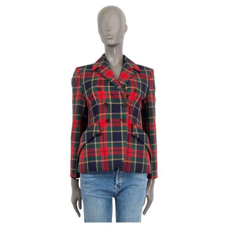 CHRISTIAN DIOR red green wool 2019 TARTAN BAR Blazer Jacket 40 M