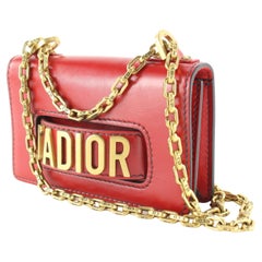 Christian Dior Red J'Adior Flap Bag Matte Calfskin Mini 1D0104