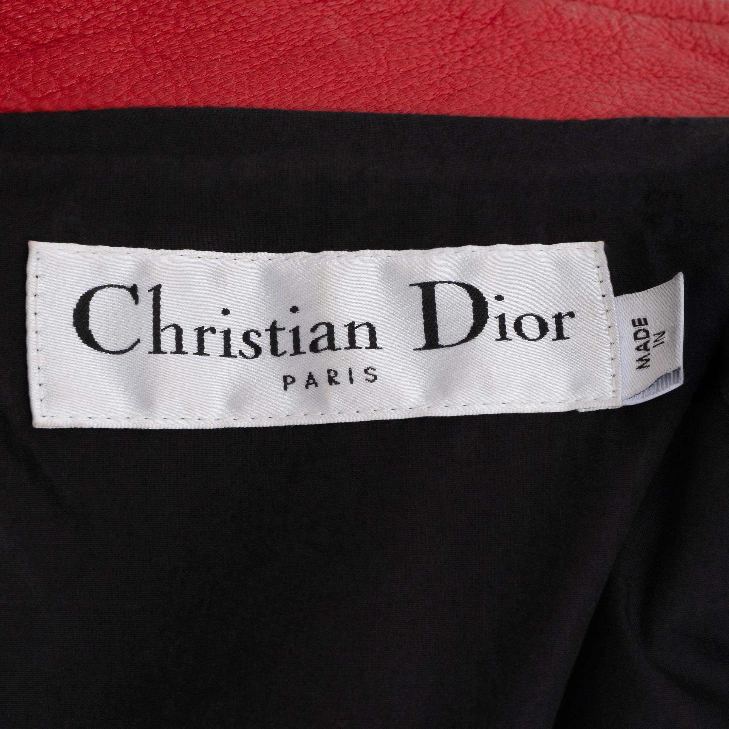 CHRISTIAN DIOR rote Leder 2018 SHAMAN BIKER Jacke 36 XS im Angebot 6