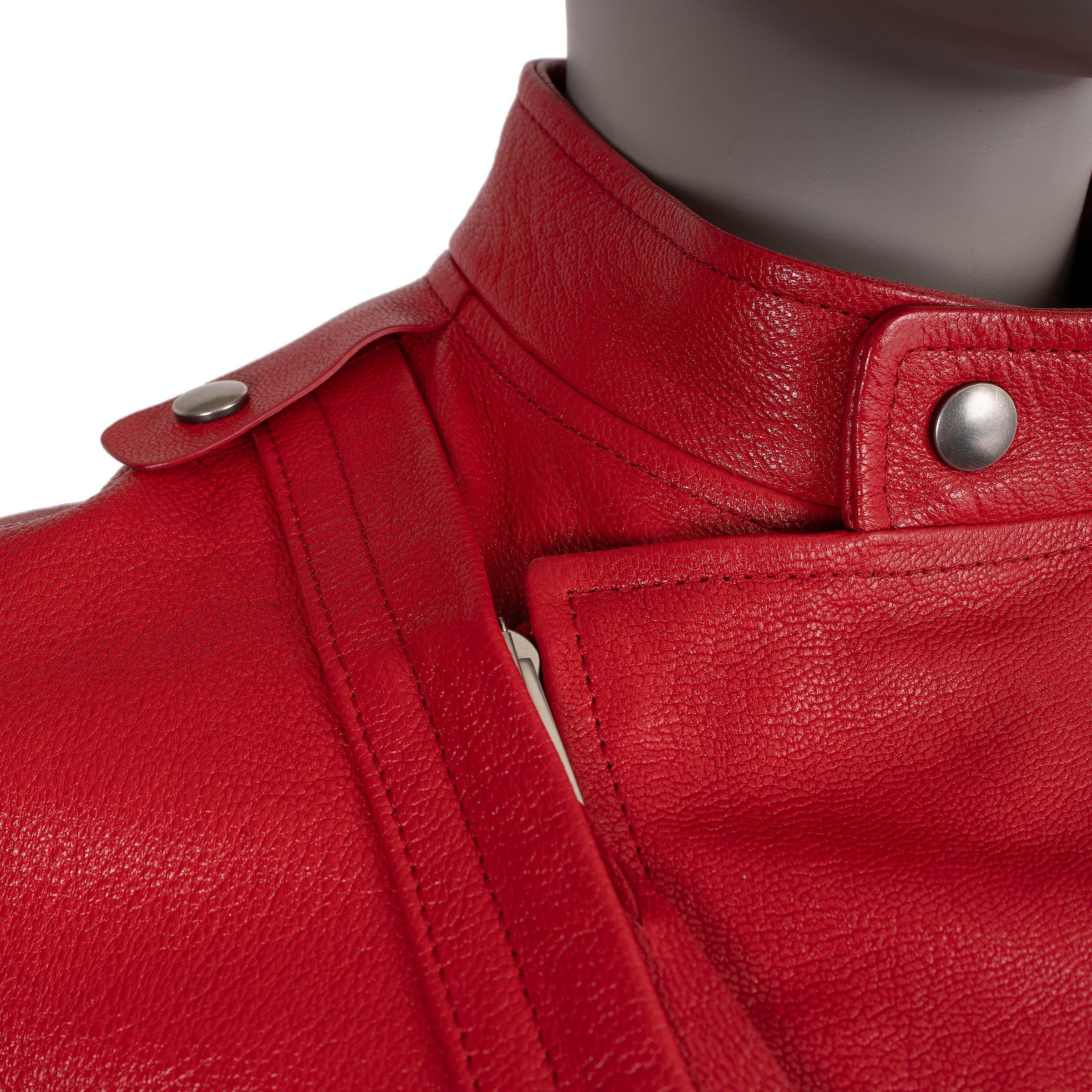 CHRISTIAN DIOR rote Leder 2018 SHAMAN BIKER Jacke 36 XS im Angebot 2