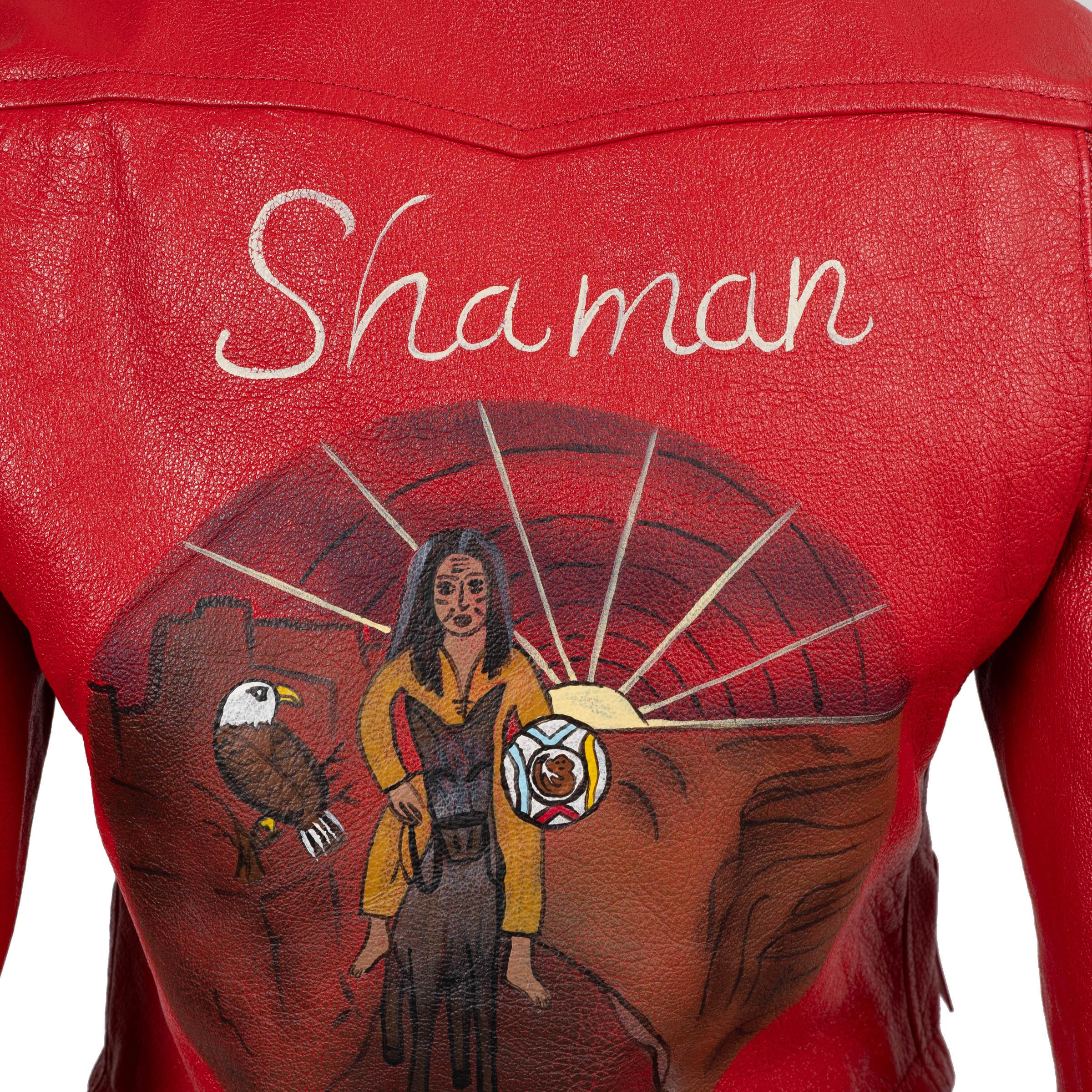 CHRISTIAN DIOR rote Leder 2018 SHAMAN BIKER Jacke 36 XS im Angebot 4