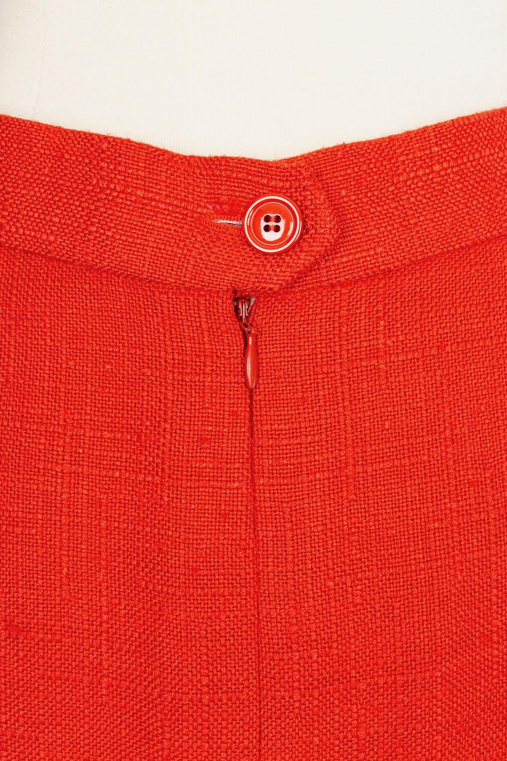 Ensemble trois pièces en lin et coton rouge Christian Dior en vente 6