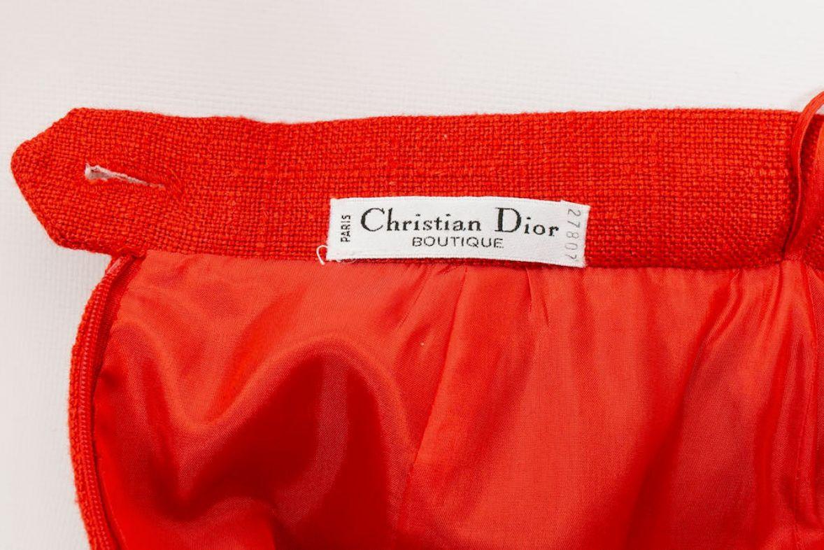 Christian Dior Dreiteiliges Set aus rotem Leinen und Baumwolle im Angebot 7