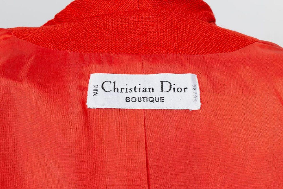 Christian Dior Dreiteiliges Set aus rotem Leinen und Baumwolle im Angebot 14
