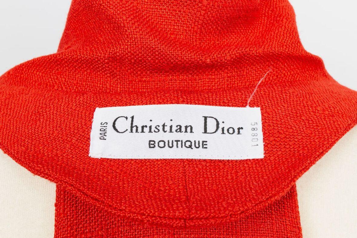 Ensemble trois pièces en lin et coton rouge Christian Dior en vente 15