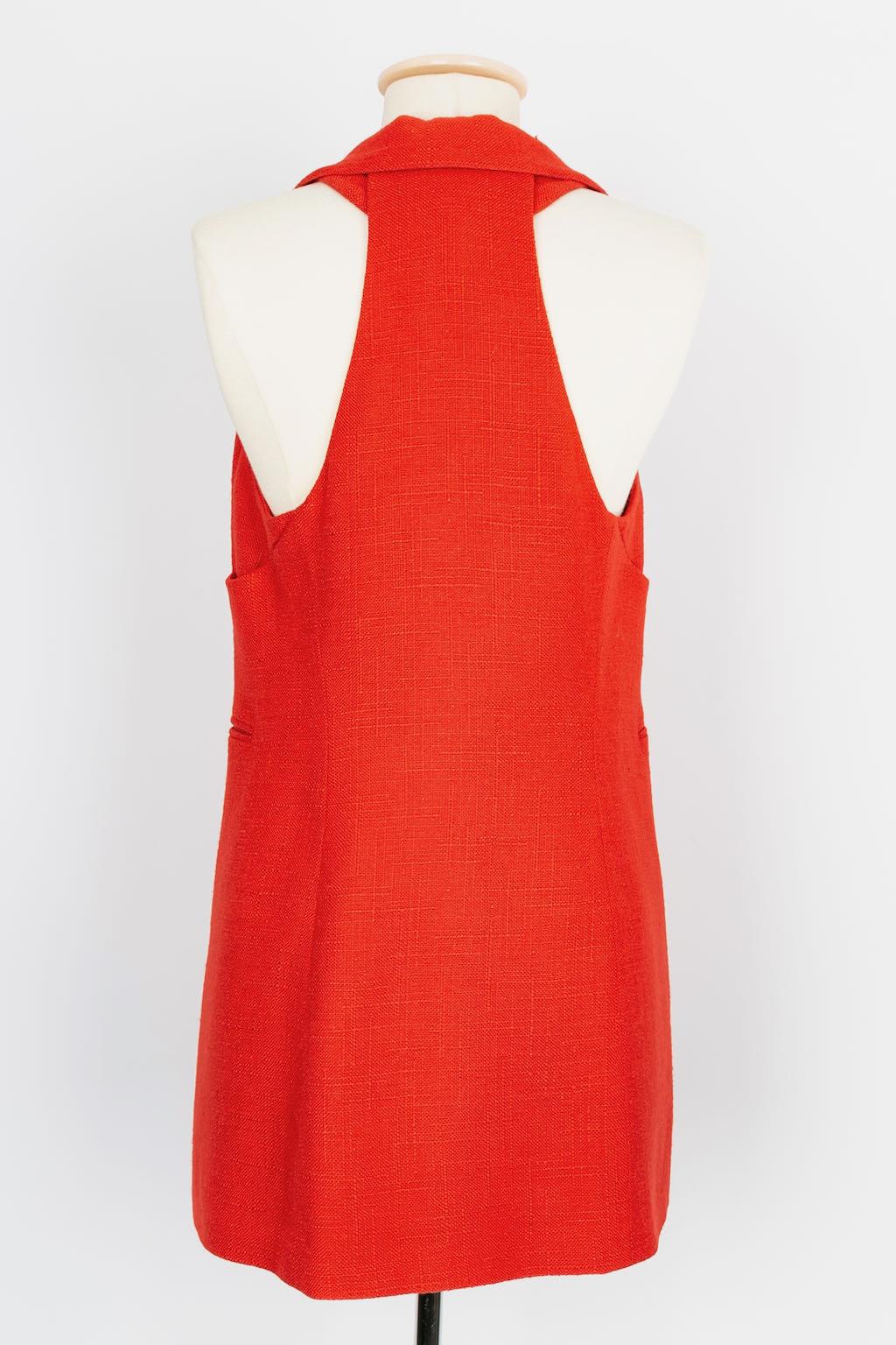 Christian Dior Dreiteiliges Set aus rotem Leinen und Baumwolle im Angebot 1