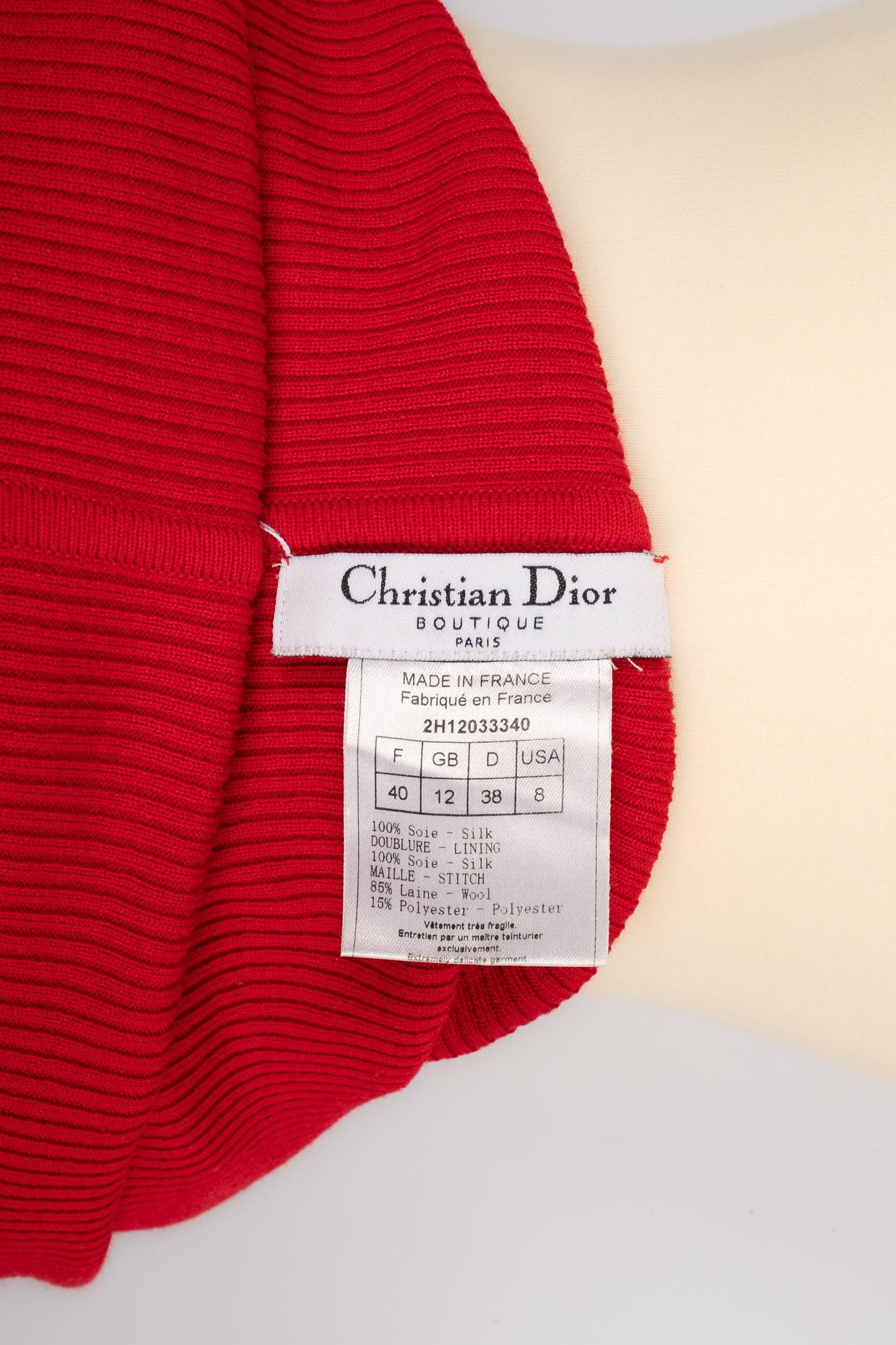 Christian Dior Roter Rock/Kleid aus Mesh und Seide, 2002 im Angebot 5