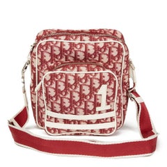 2002 Christian Dior Red Monogram Coated Canvas No.1 Crossbody Bag