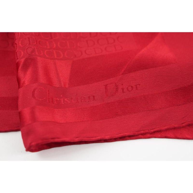 Christian Dior Red Monogram Trotter Silk Scarf 862847 3