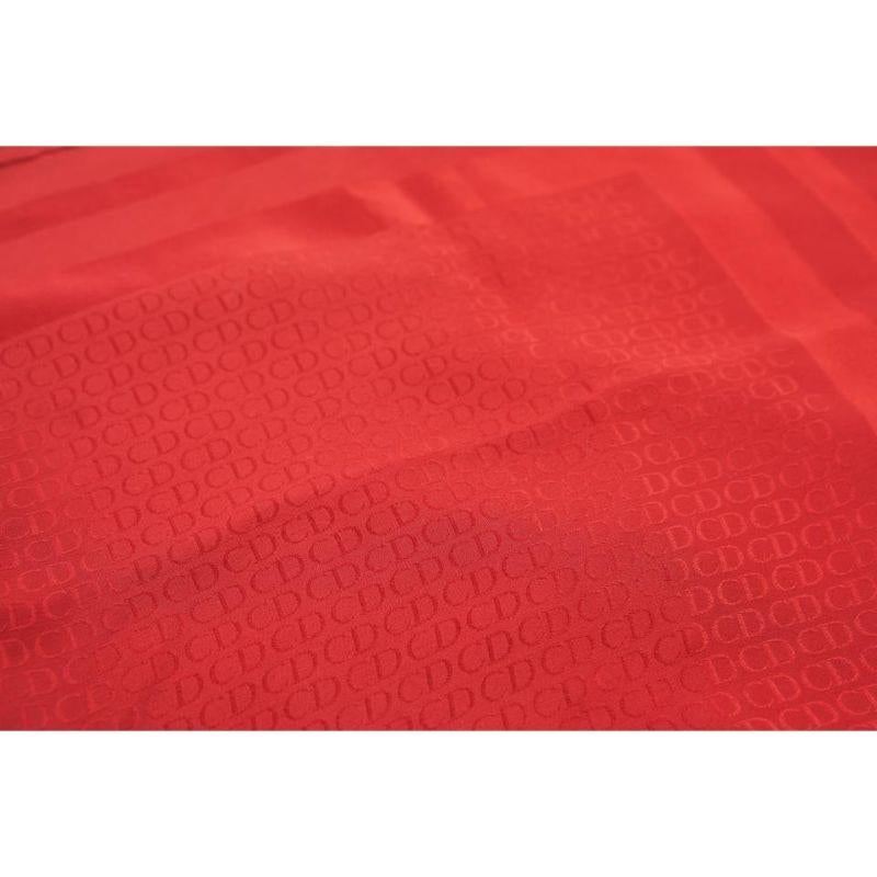 Christian Dior Red Monogram Trotter Silk Scarf 862847 5