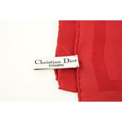 Christian Dior Red Monogram Trotter Silk Scarf 862847