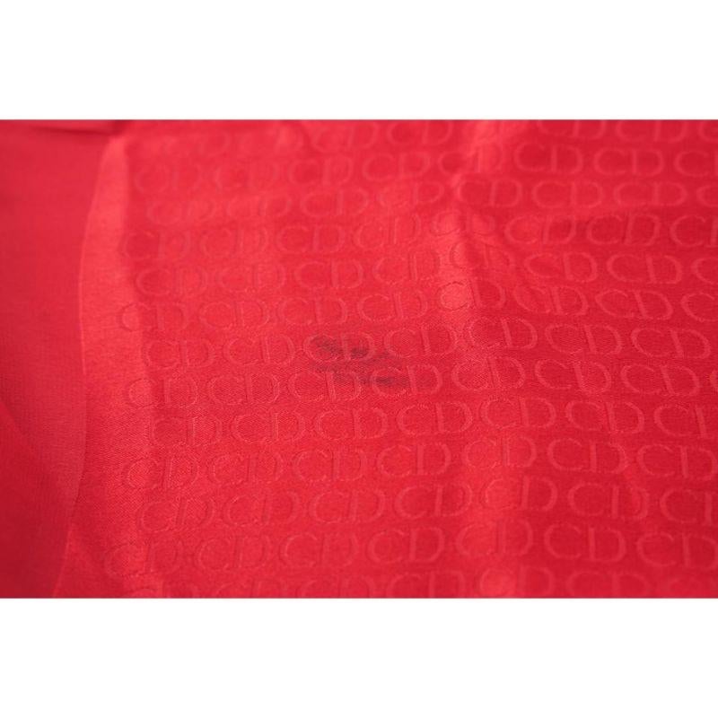 Christian Dior Red Monogram Trotter Silk Scarf 862847 2