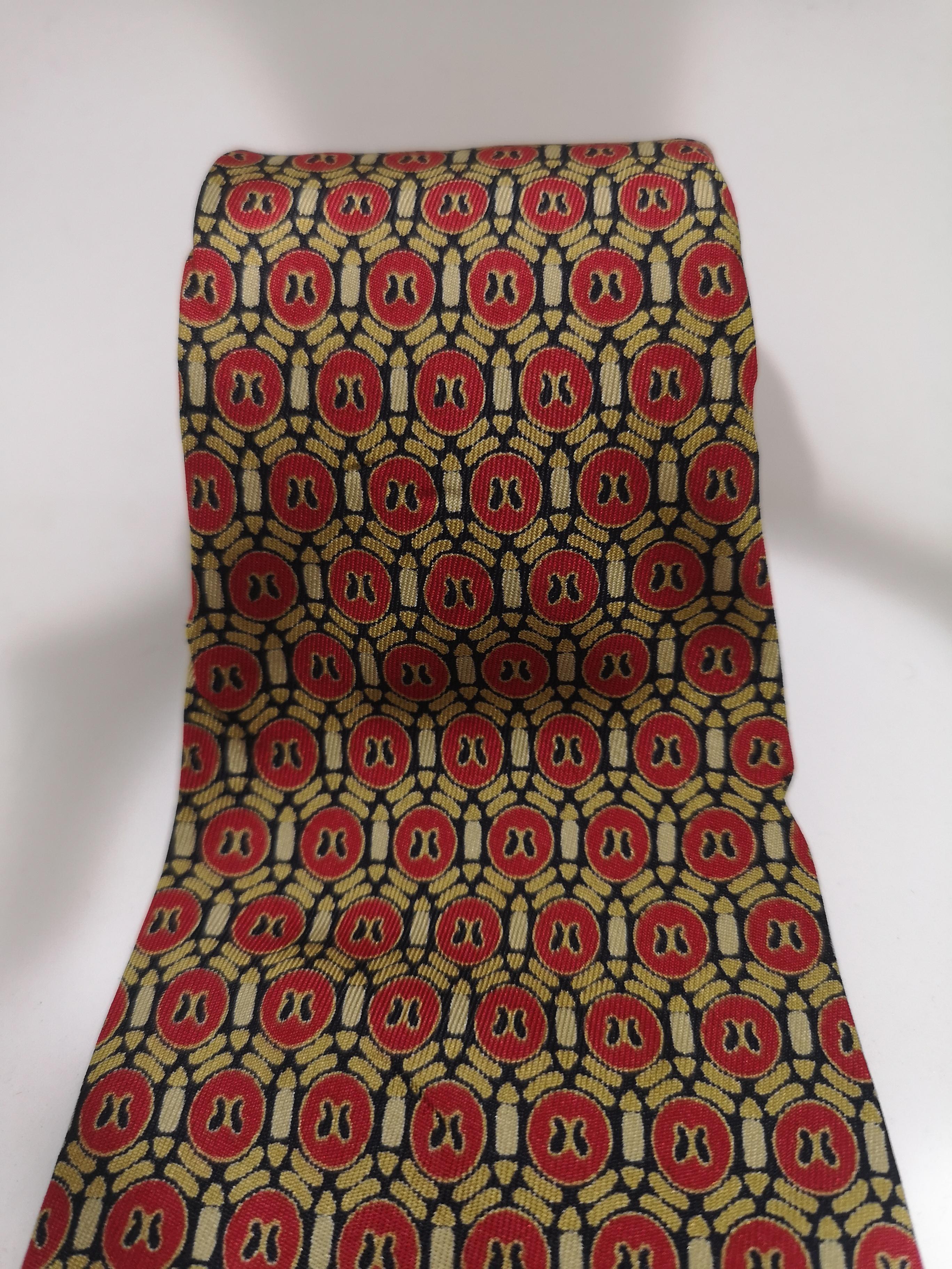 Christian Dior - Cravate en soie rouge multicolore Bon état à Capri, IT