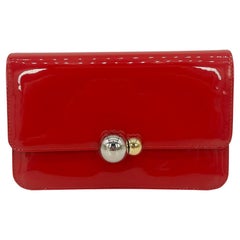 Christian Dior Red Patent Leather Tribale Chain Flap Bag