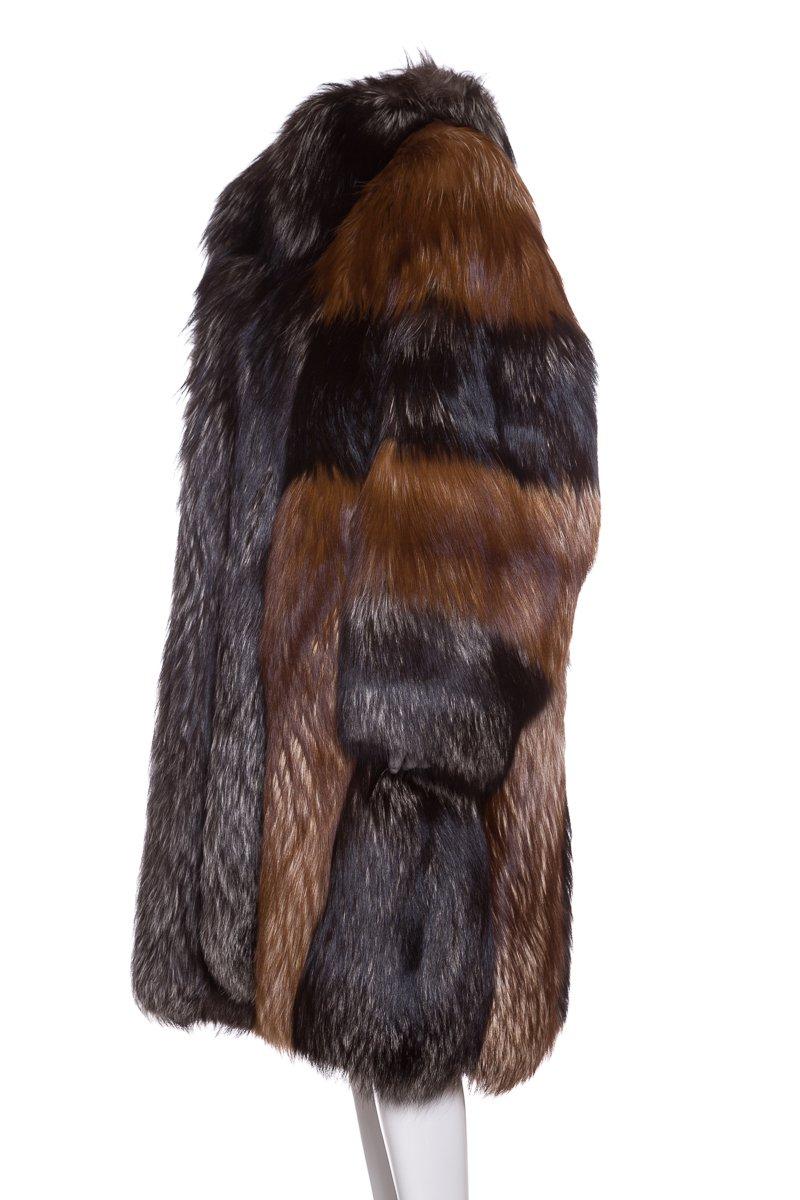 Black CHRISTIAN DIOR  Red Russian Fox Fur Coat For Sale