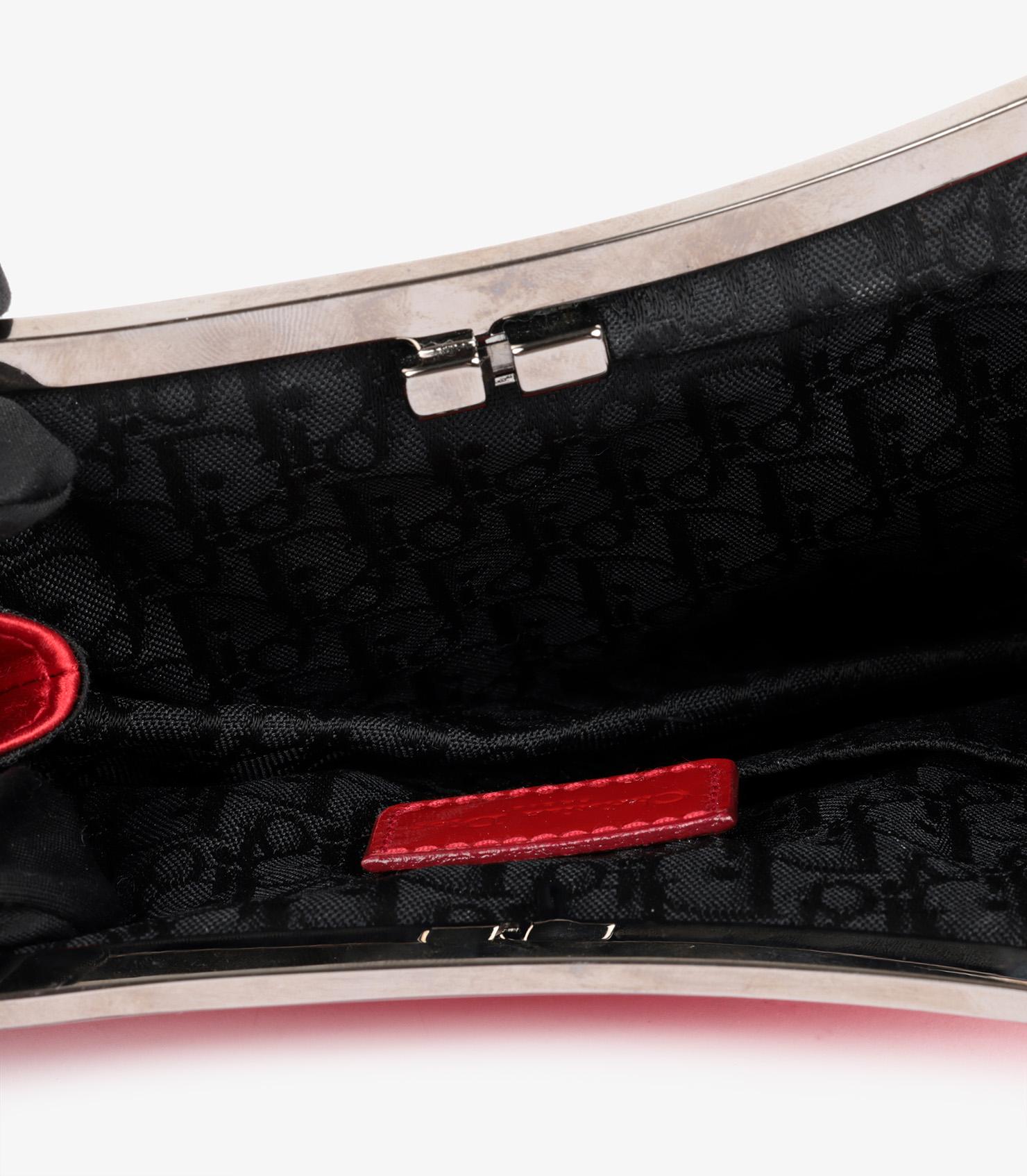 Christian Dior Mini Saddle Bag vintage in raso e vernice rossa 2