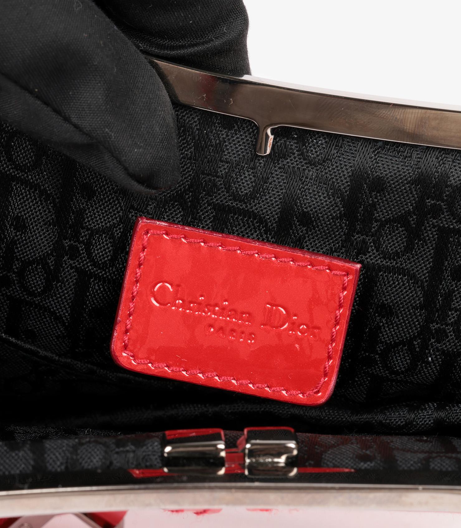 Christian Dior Mini Saddle Bag vintage in raso e vernice rossa 1