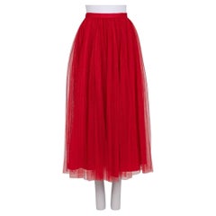 Christian Dior Red Tulle Skirt with Silk Lining - Size 36/S