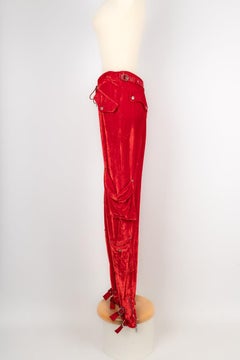 Christian Dior Red Velvet Pants, 2003