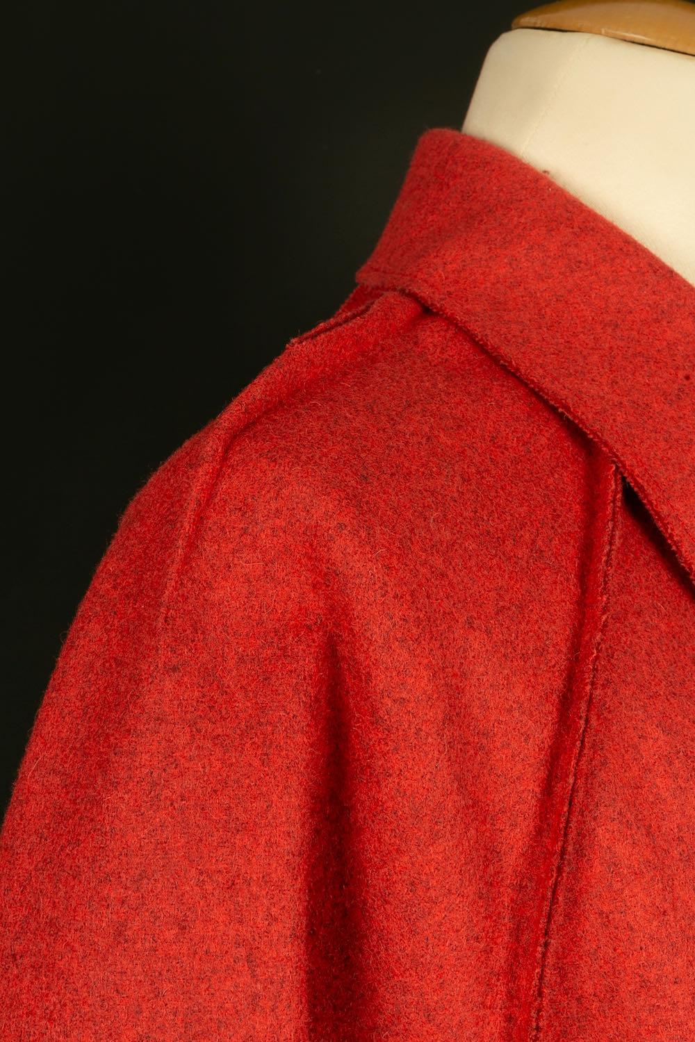 Christian Dior Red Virgin Wool Coat Winter Collection, 2005 For Sale 1