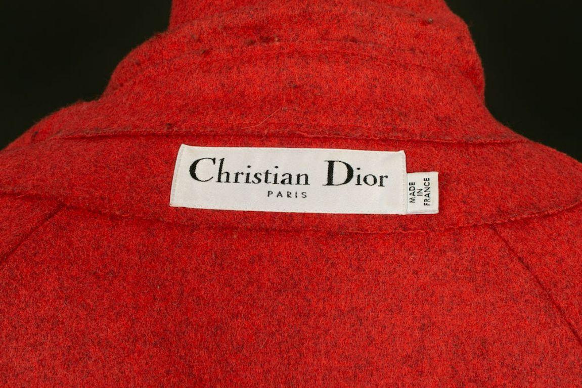 Christian Dior Red Virgin Wool Coat Winter Collection, 2005 For Sale 4