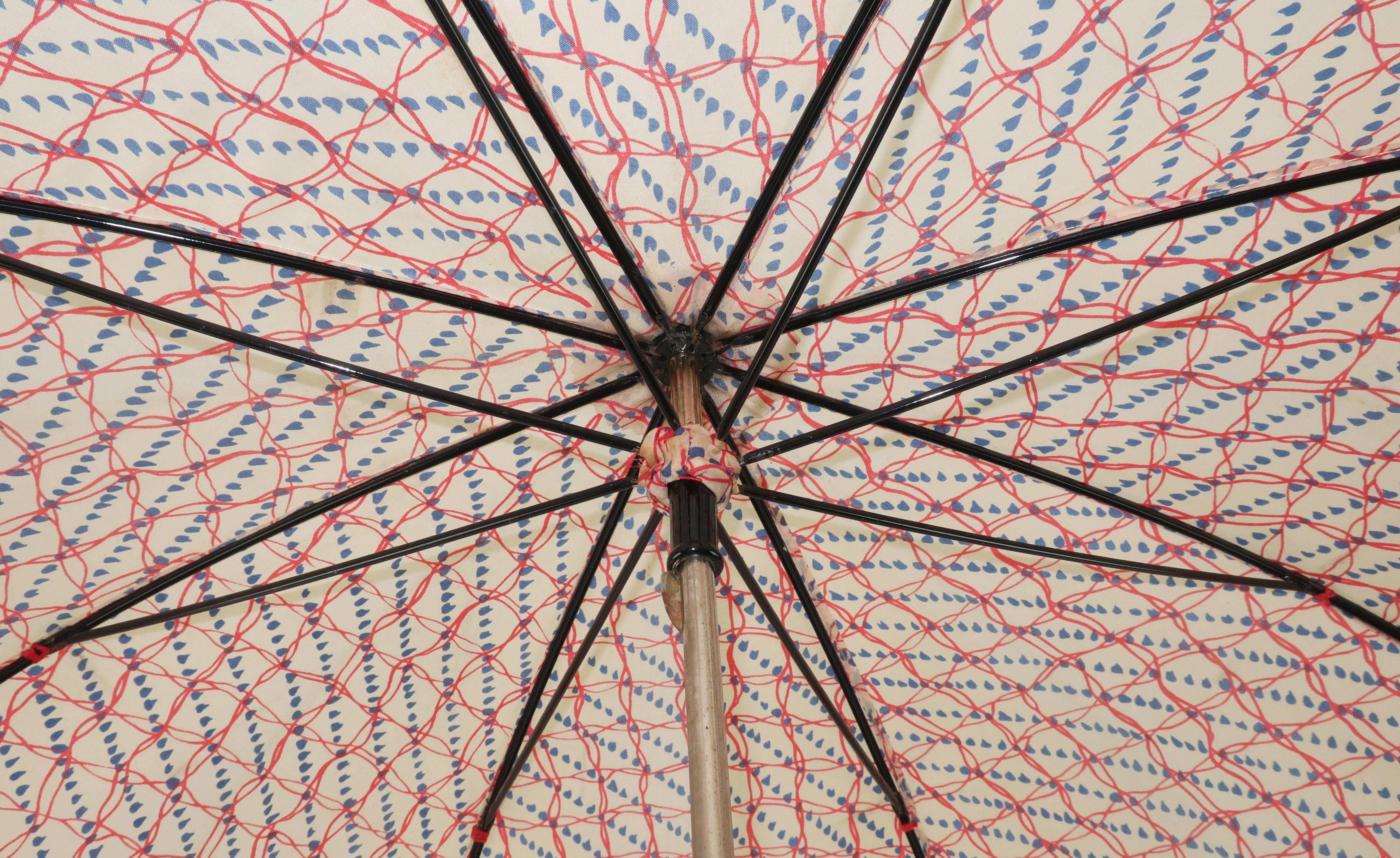 Christian Dior Red, White & Blue Parapluies Umbrella, 1970's 3