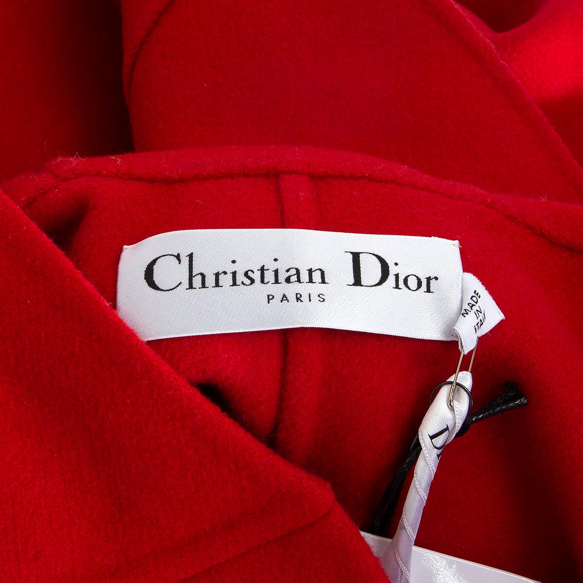 Women's CHRISTIAN DIOR red wool 2021 DOUBLE FACE HOODED Cape Jacket 38 S For Sale
