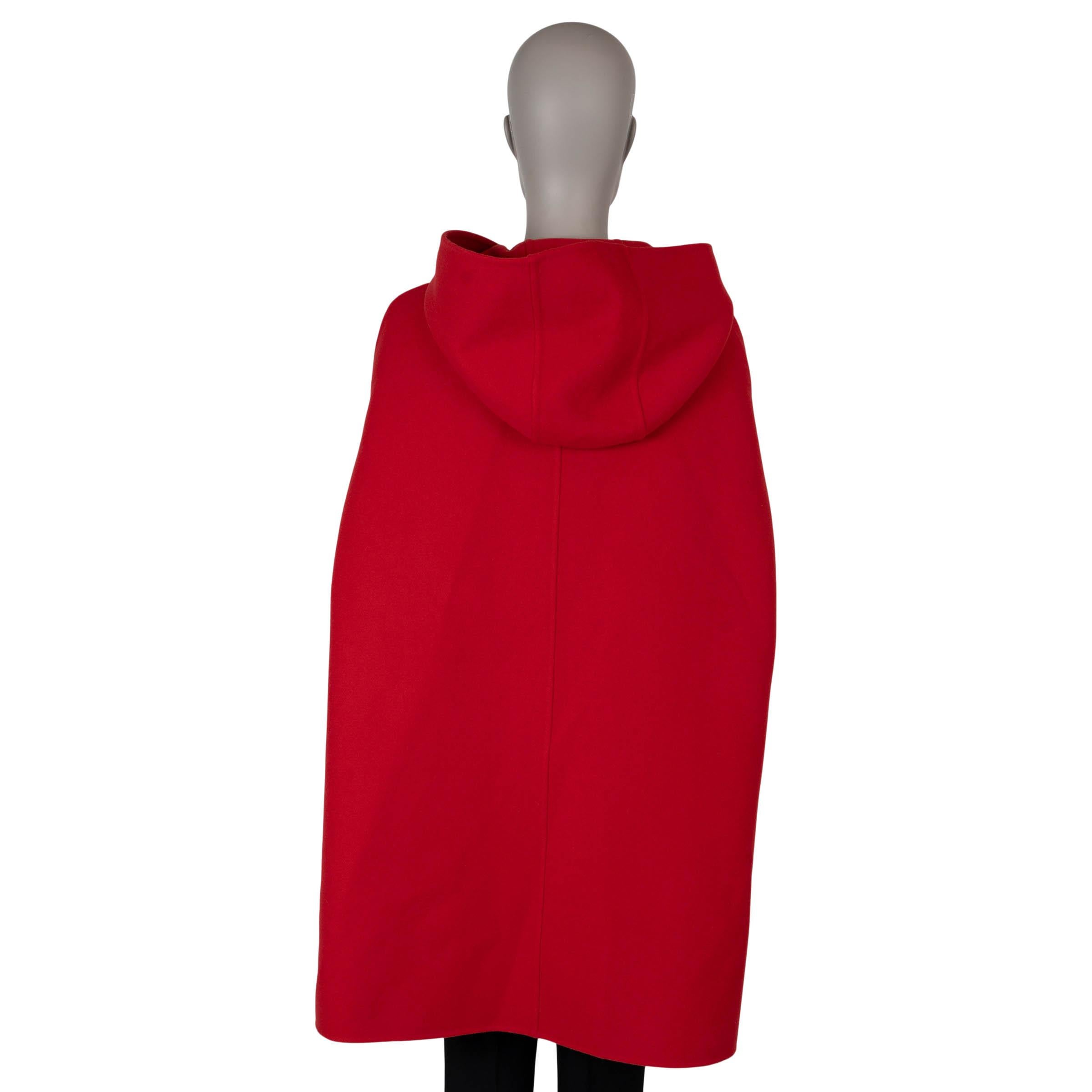 Rosso Christian Dior, giacca in lana rossa 2021 HOODE DOUBLE FACE CAPE 36 XS in vendita
