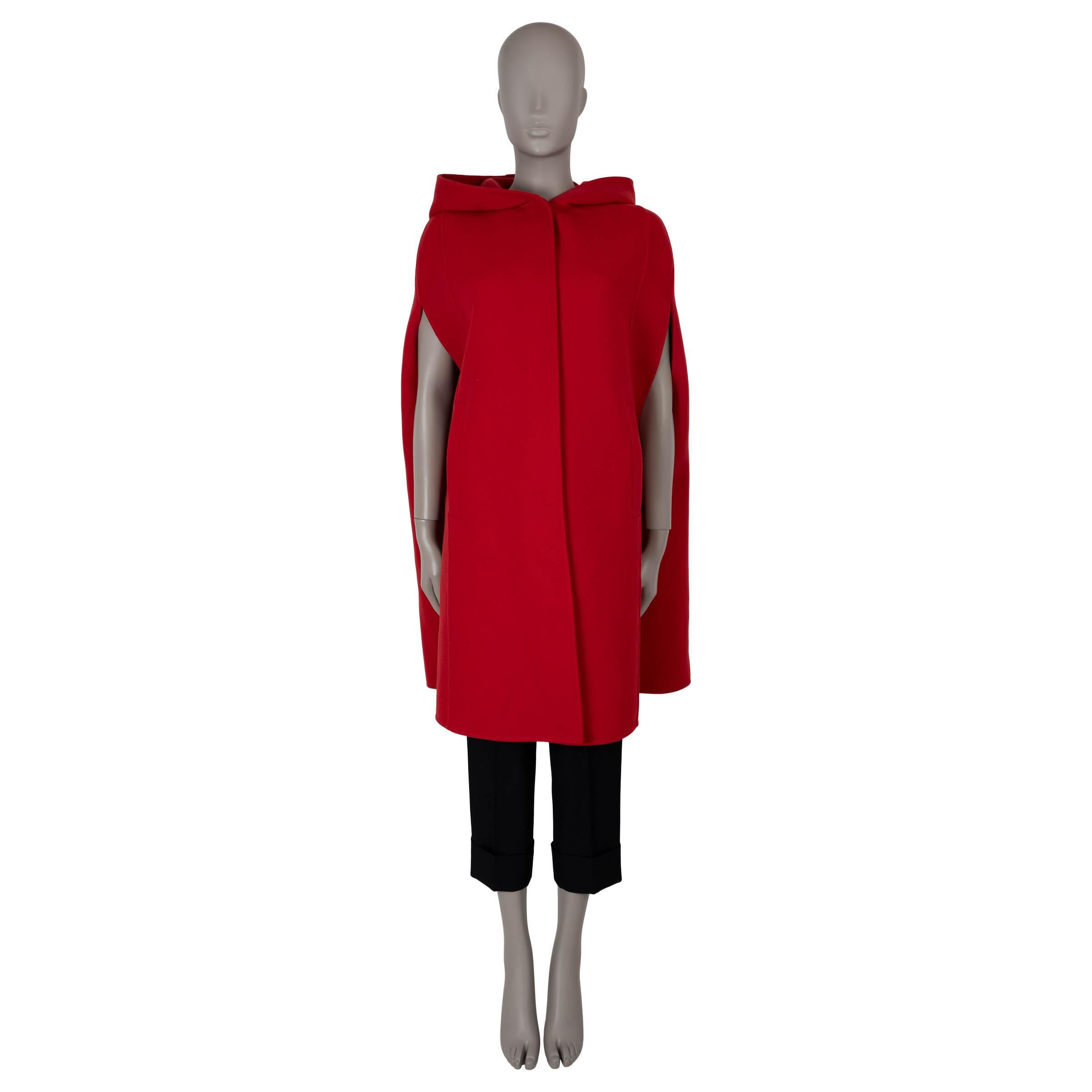 Donna Christian Dior, giacca in lana rossa 2021 HOODE DOUBLE FACE CAPE 36 XS in vendita