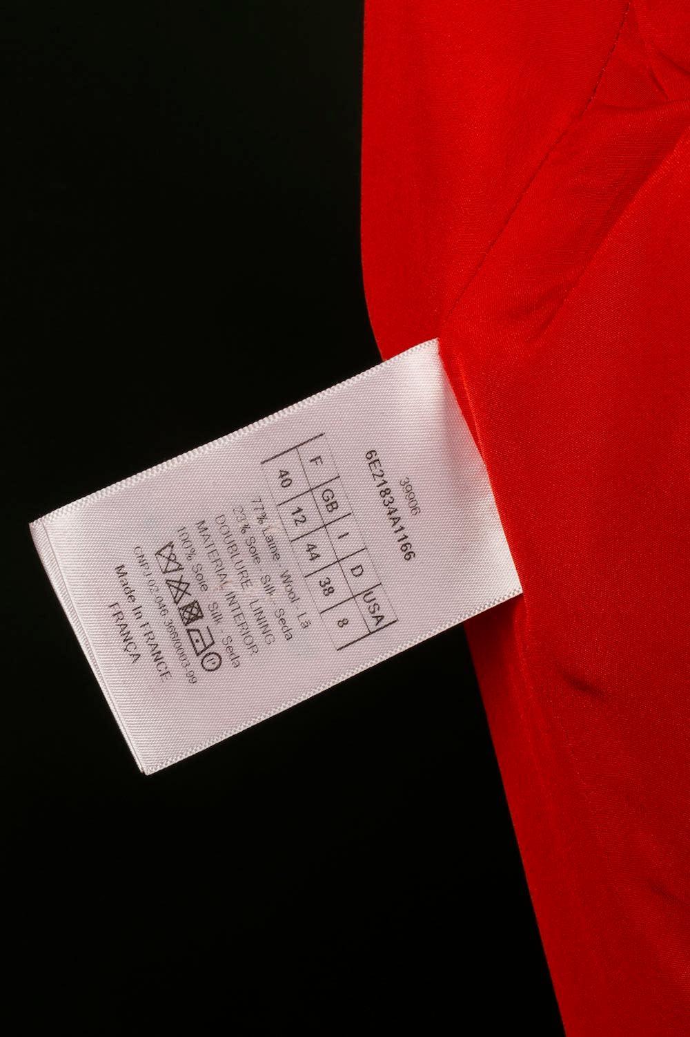 Christian Dior, manteau rouge en laine et soie, taille 40FR, 2006 en vente 6