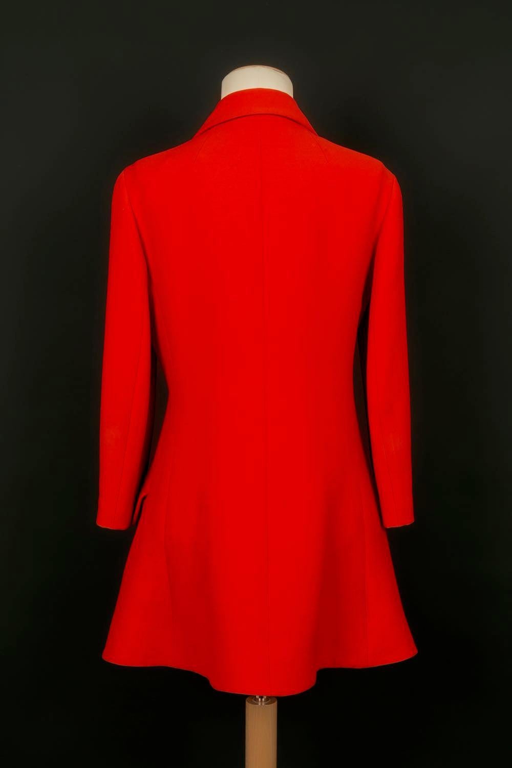 Rouge Christian Dior, manteau rouge en laine et soie, taille 40FR, 2006 en vente