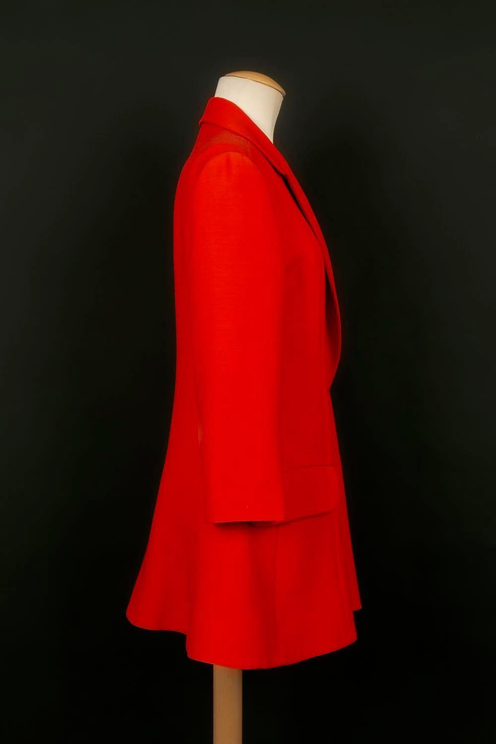 Christian Dior Red Wool and Silk Coat Size 40FR, 2006 For Sale 1