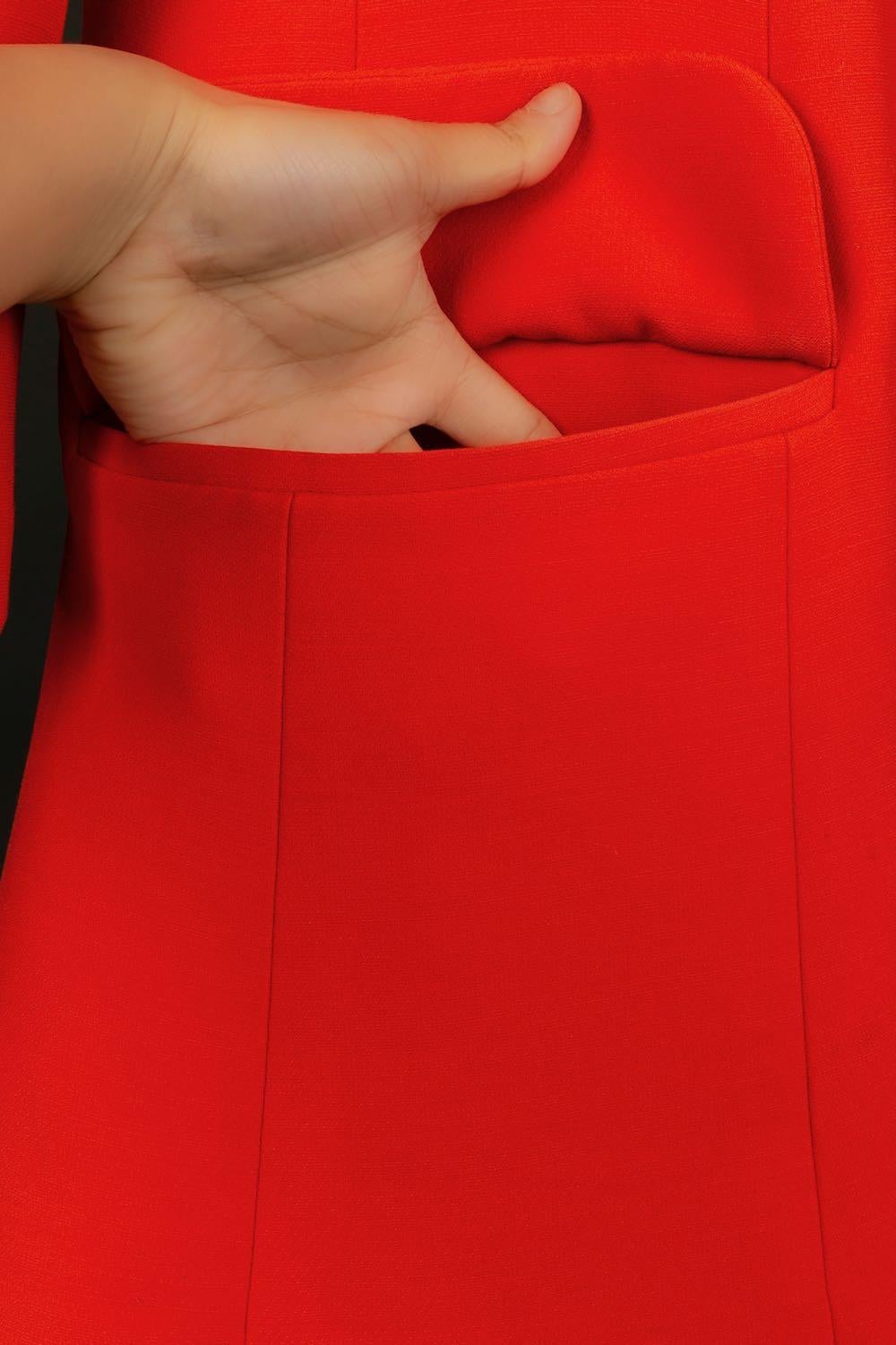 Christian Dior, manteau rouge en laine et soie, taille 40FR, 2006 en vente 2