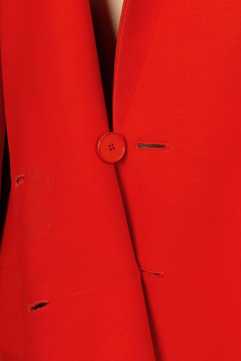 Christian Dior, manteau rouge en laine et soie, taille 40FR, 2006 en vente 4