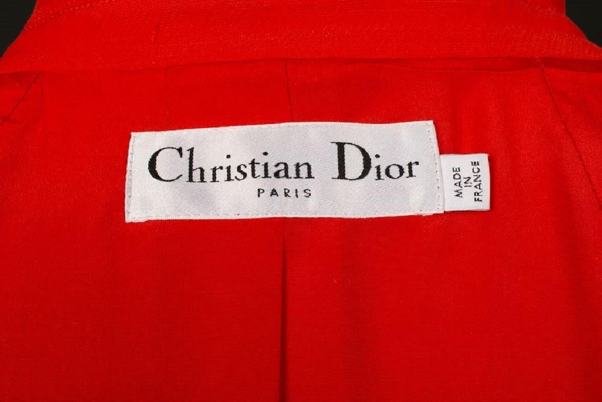 Christian Dior Red Wool and Silk Coat Size 40FR, 2006 For Sale 6