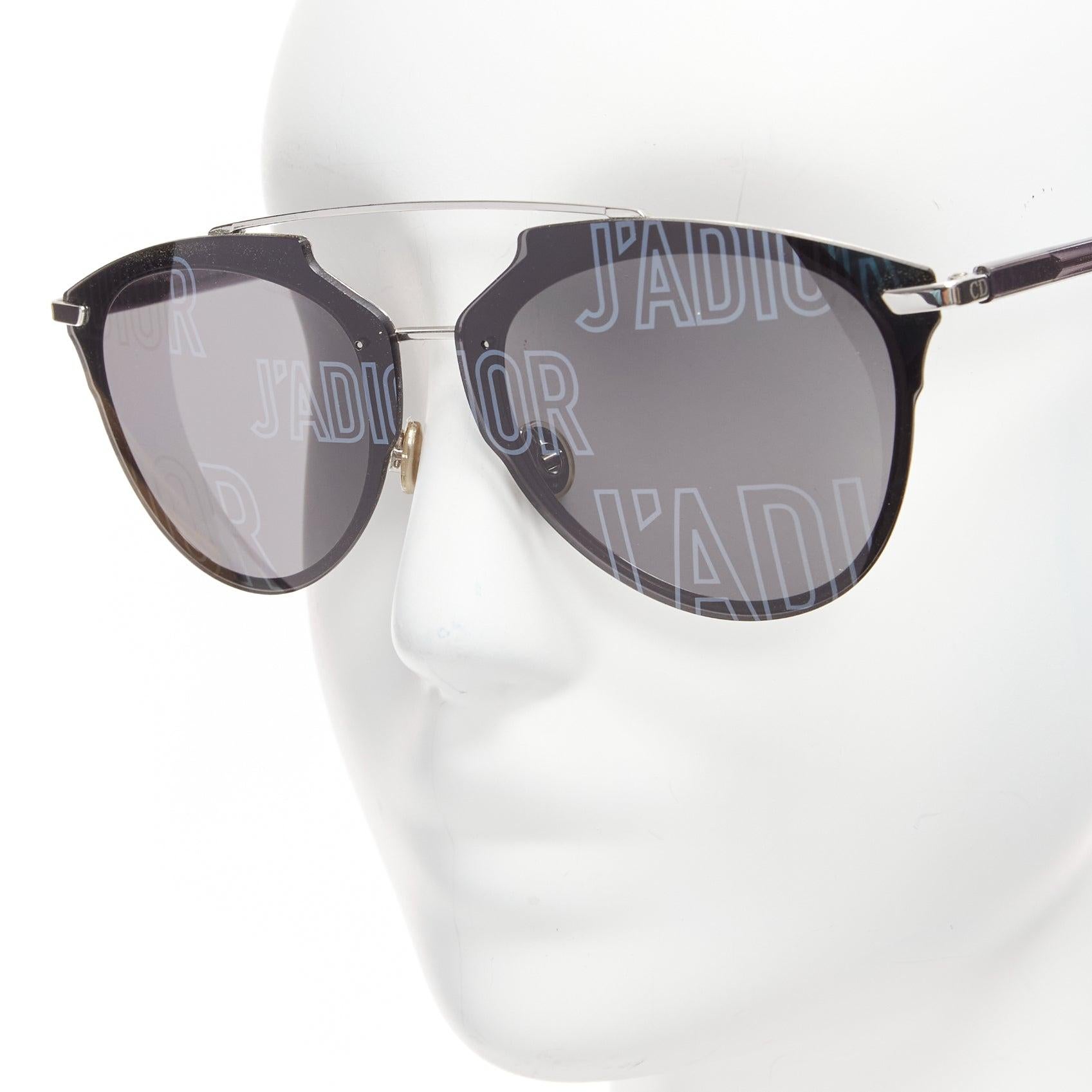 CHRISTIAN DIOR Reflected P J'adior printed black lens sunglasses In Good Condition For Sale In Hong Kong, NT