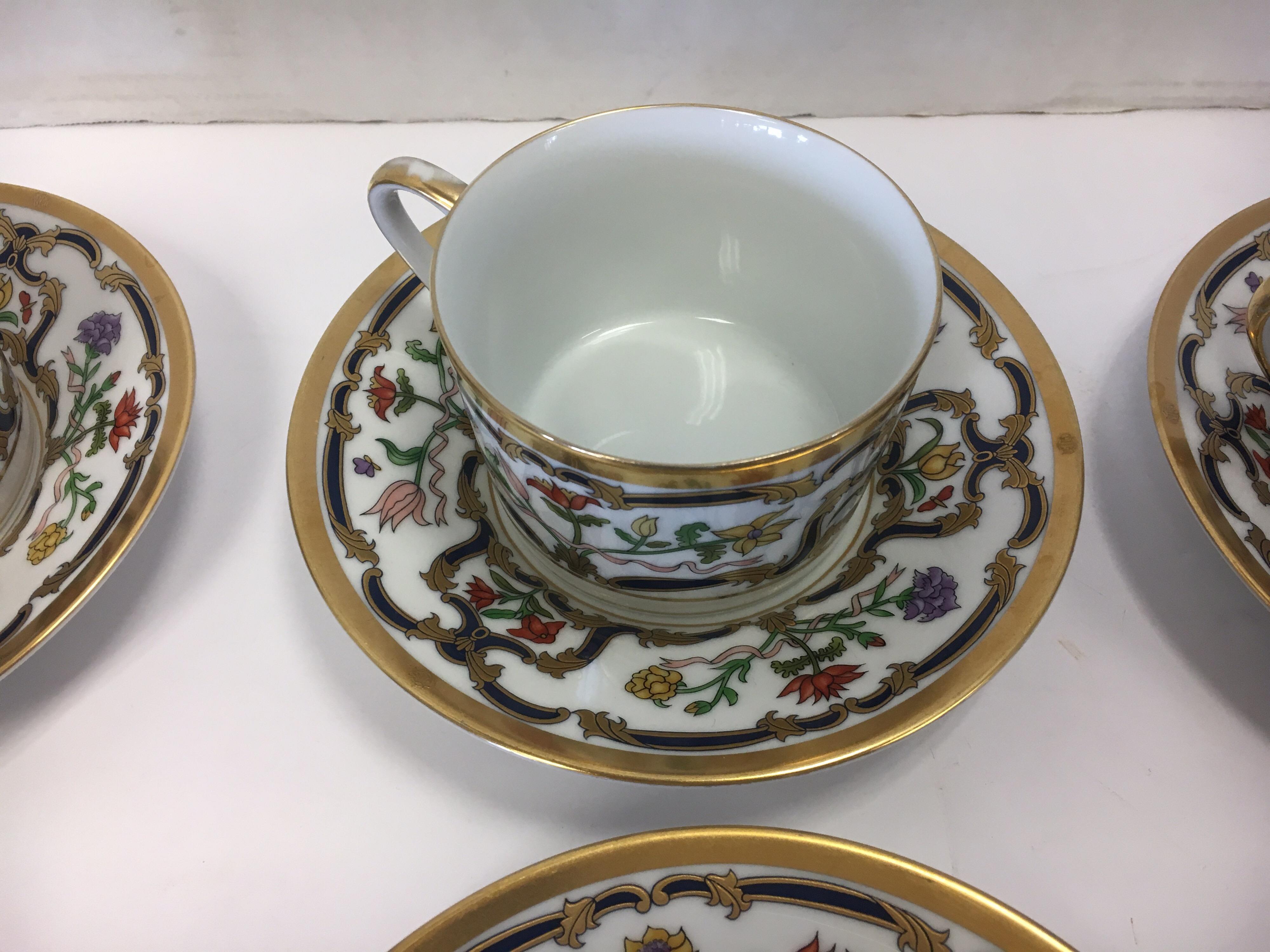 Christian Dior Renaissance Porcelain Set of Eight Teacups and Saucers 2